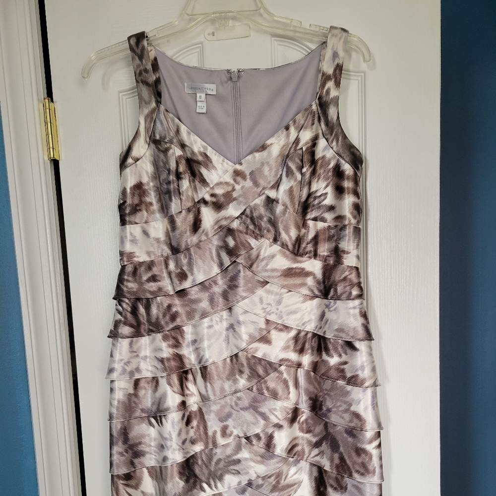 London Times size 10 silver/gray dress